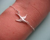 Sparrow Bracelet - Sterling Silver Bracelet Bird Jewelry Birthdays Mothers Bridal Party Anniversary Best Friend Bridesmaids Gift