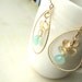 Beach Wedding Earrings. Aqua Chalcedony and Citrine Gemstone Gold Hoops "Beach Day" Bridal Jewelry Bridesmaids Maid of Honor Gift