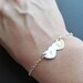 Personalized Initial STERLING Silver Bracelet, Two Hearts, Heart Bracelet, Anniversary Gifts, Engagement Gifts, Bridal Shower Gifts