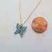 Butterfly - Teal Blue Butterfly Necklace Gold Filled Bridesmaids Gifts, Birthday Friend Gift, Nature Dainty Everyday Jewelry
