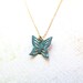 Butterfly - Teal Blue Butterfly Necklace Gold Filled Bridesmaids Gifts, Birthday Friend Gift, Nature Dainty Everyday Jewelry