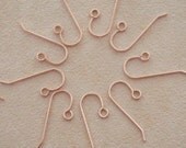 10 Pairs Simple Rose Gold Colored Ear Wires OR You Pick Color