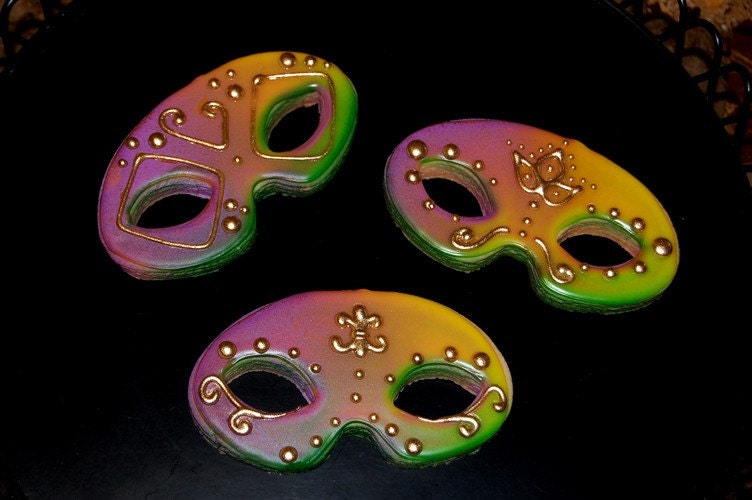 Mardi Gras Mask Cookies - 1 Dozen