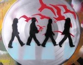 Beatles Abbey Road w/Sea Gulls Spray-Painted on Silver Record (Vinyl) BUY any 3 RECORDS get a 4th FREE