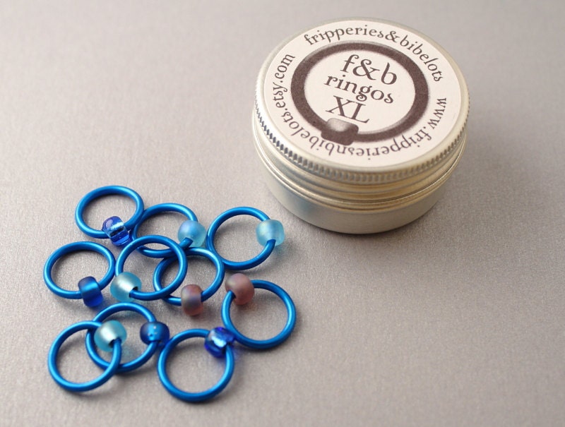 ringOs XL Sky Blue Pink - Snag-Free Ring Stitch Markers for Knitting