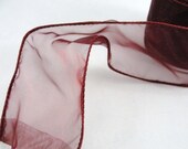 Wire Edge Ribbon Sheer maroon wine