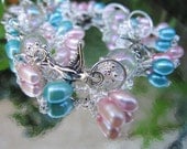 Birds and Pearls Silver Charm Bracelet