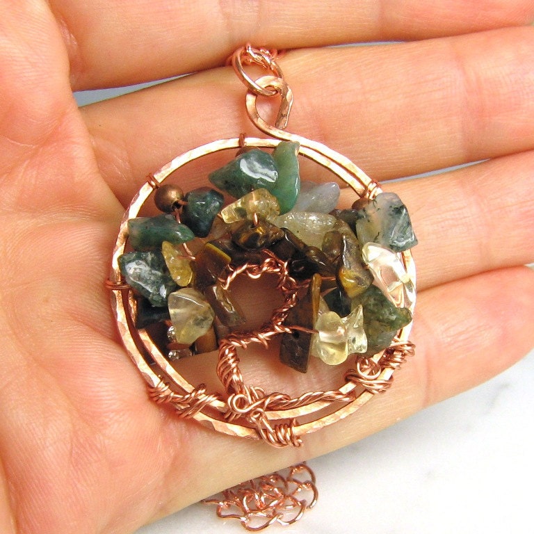Gemstone Tree of Life Pendant - on Sale