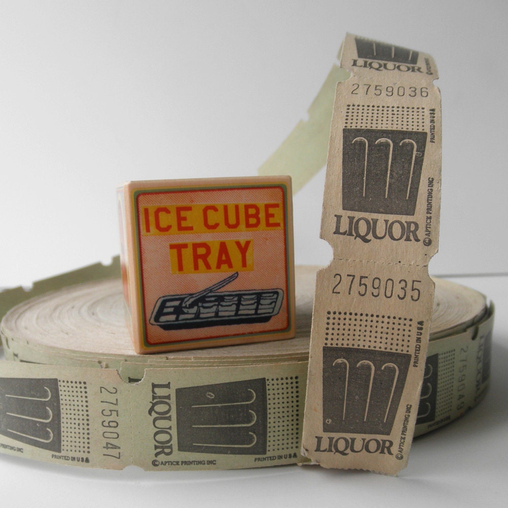 Large Roll of Vintage Carnival Tickets, Liquor