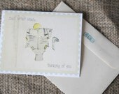 Thinking of you lot of 6, funny card, Monster card, Just because