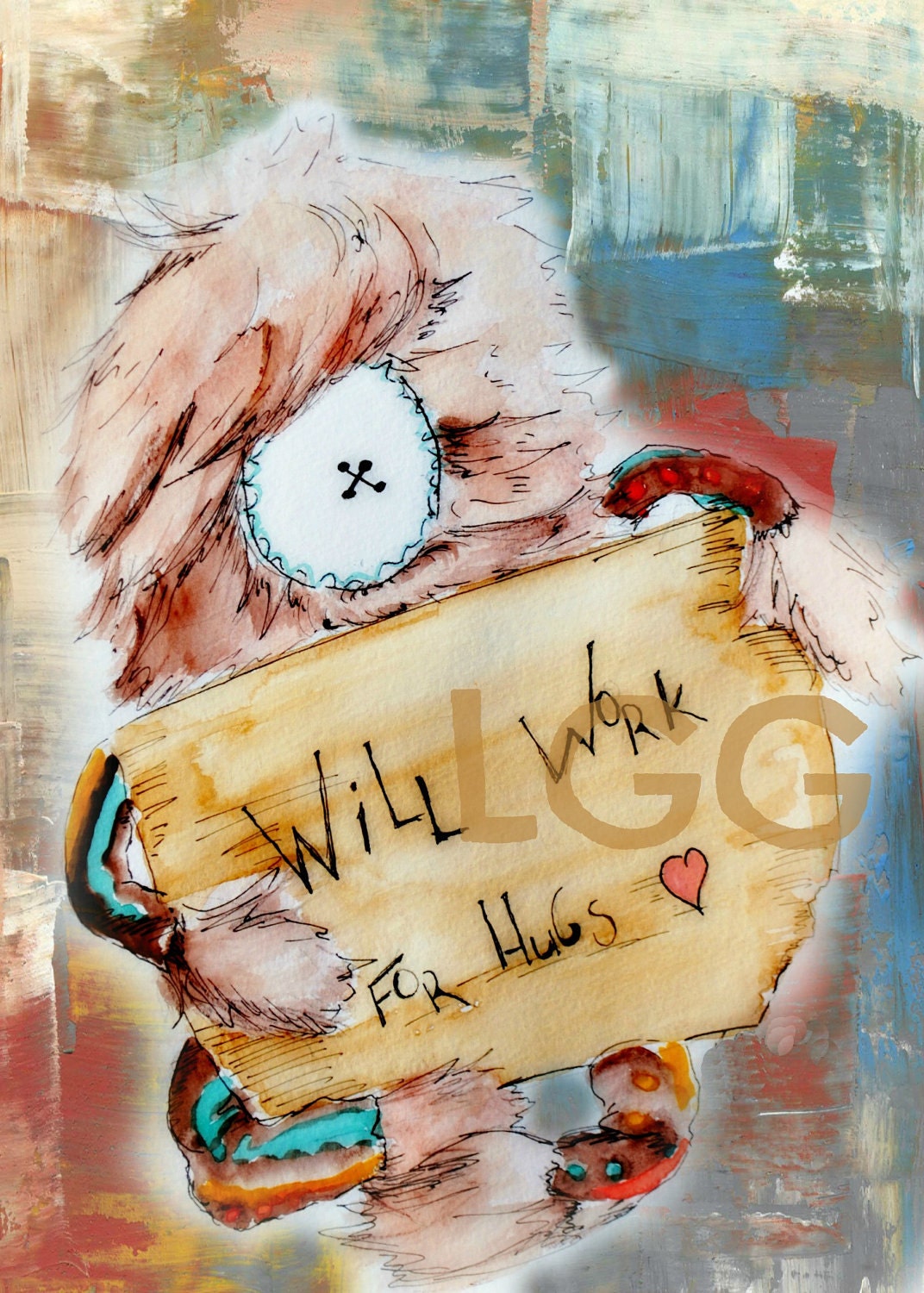 Childrens Illustration, Monster Art, Charlie Needs a Hug, Colorful