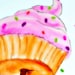 cupcake print, children decor, 5x7, cute monster with cupcake, it's raining sprinkles