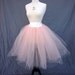 Peach Tulle Tutu Tea Length Skirt with Ivory Satin Sash Made to Measure Ballet Retro