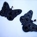 Black Butterfly Earrings in Eco Felt with Black Rhinestones and Glitter