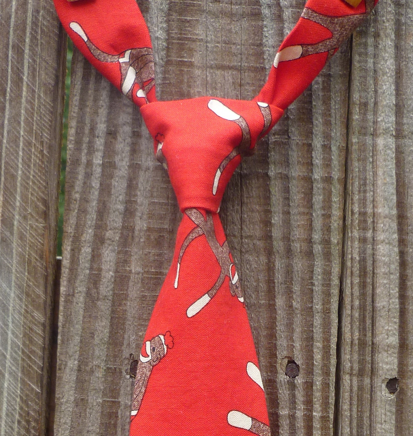 Boy Neck tie - Infant/Toddler/Child - Red Sock Monkeys