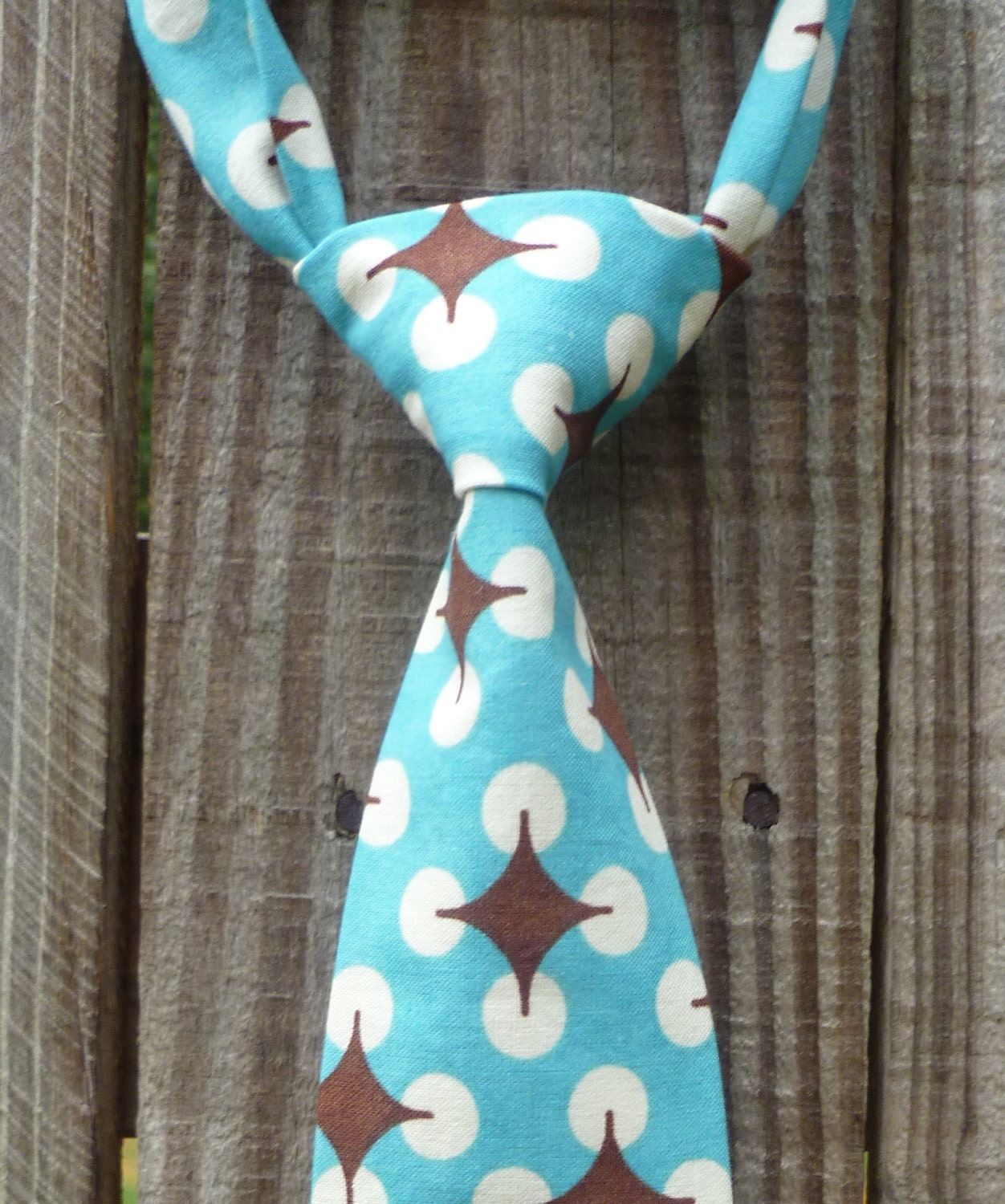 Boy Neck Tie - Infant/Toddler/Child - Turquoise Retro Dots
