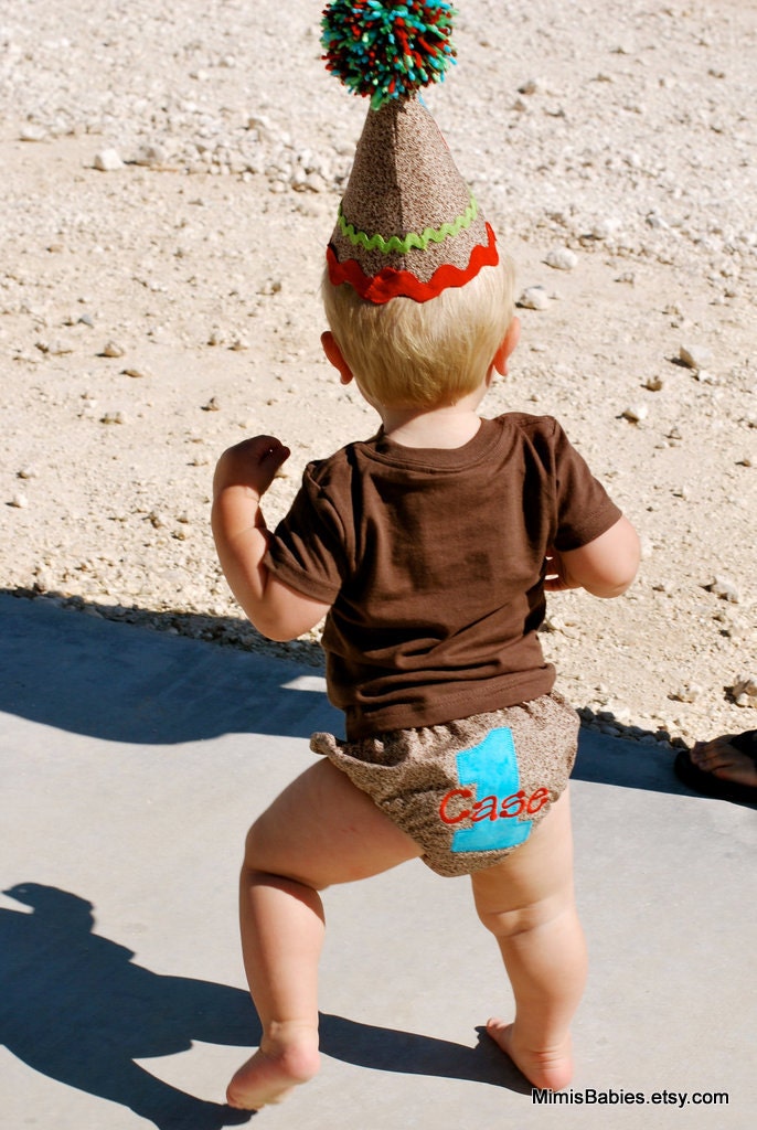 Sock Monkey Diaper Cover
