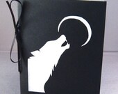 Howling Wolf Silhouette Cut Paper Greeting card - arwendesigns