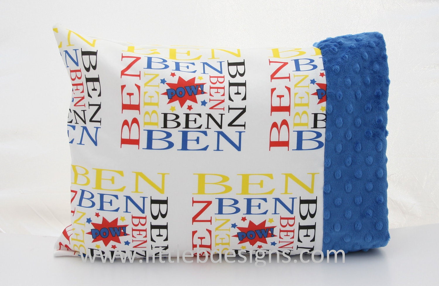Boy Superhero Personalized Toddler Pillow Case and Pillow