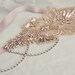 Bridal gown belt, 1920s wedding hair accessory, rhinestone dress sash, bridal headband - Nocturne