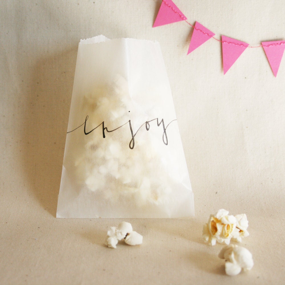 Glassine Favor Bags with Custom Calligraphy