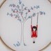 Cherry on the tree swing - Embroidery pattern PDF