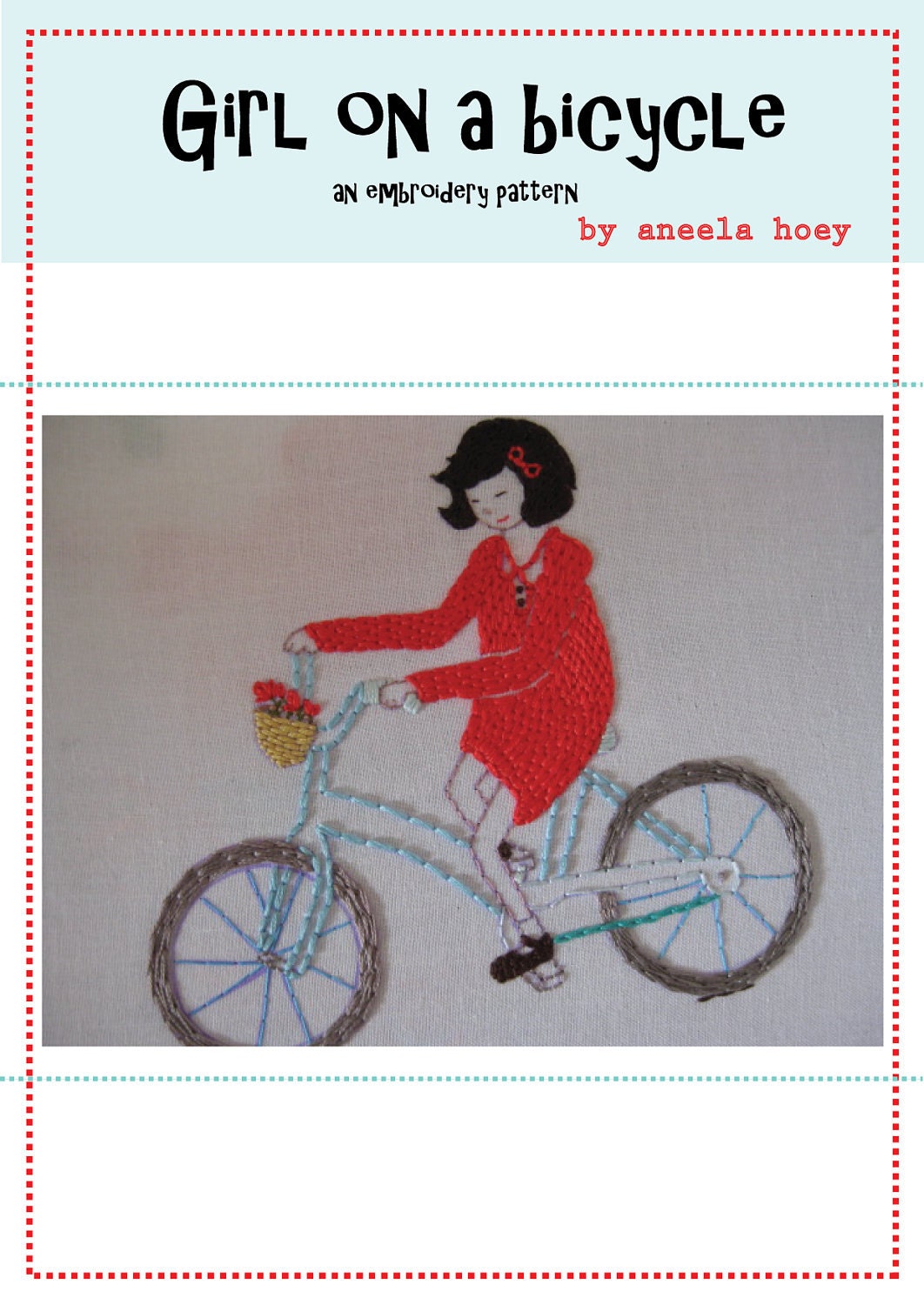 girl on a bicycle embroidery PDF