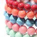 Vintage Beads Bangle Bracelet in Pink and Blue