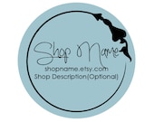 High quality Photo GLOSS Business Name and Link Personalized Labels - Blue - Round Labels - Product Packaging, Goody Bags, and more