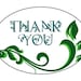 Personalized Thank You Green Floral Business Labels - 1.75"x2.5" Oval WHITE - 15 Labels - Packaging, Wedidngs, Gift Bags etc