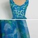 vintage 1960s dress / 60s blue floral chiffon party dress (small)