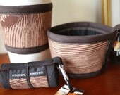 Coffee cozy wood print