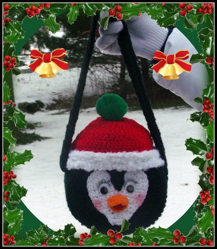 I Love Penguins Purse Crochet Pattern.This Is Not A Flat Purse.