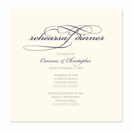 Elegant Rehearsal Invitation