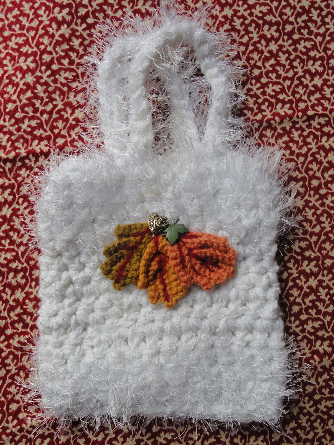 Hand made, crocheted purse to carry your goodies or small books , for young and not to young
