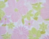 vintage fabric fat quarter (pink and golden yellow flowers)
