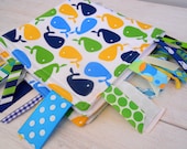 Baby Blanket - Fleece Tag Blanket - Whale of a Tale