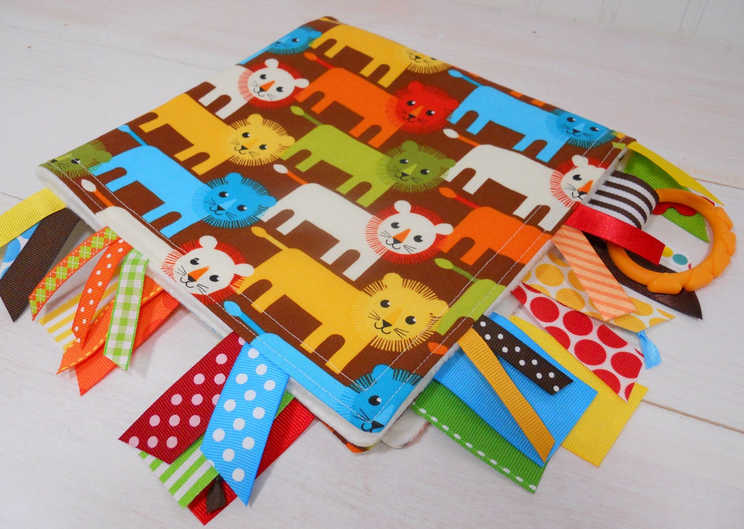 Sensory Baby Blanket - Fleece Baby Boy Blanket - Lion Cub