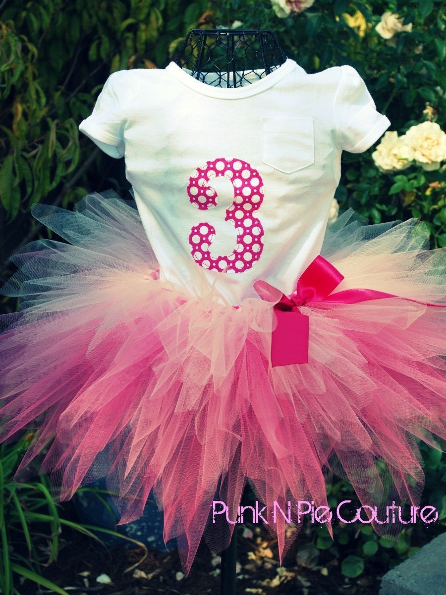Pinkalicious Triple Layer Pixie Tutu & Birthday Onesie or Shirt Set Newborn - 4 t