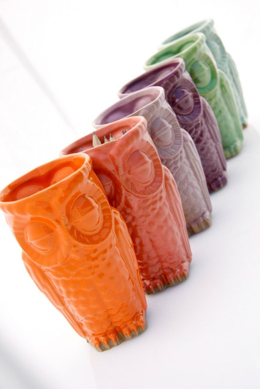 Owl vase planter or Oil Diffuser summer decor - choose your color