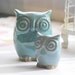 owl decor in robins egg set of two