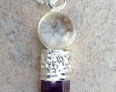 Crystal balls & Amethysts l - necklace in Sterling silver