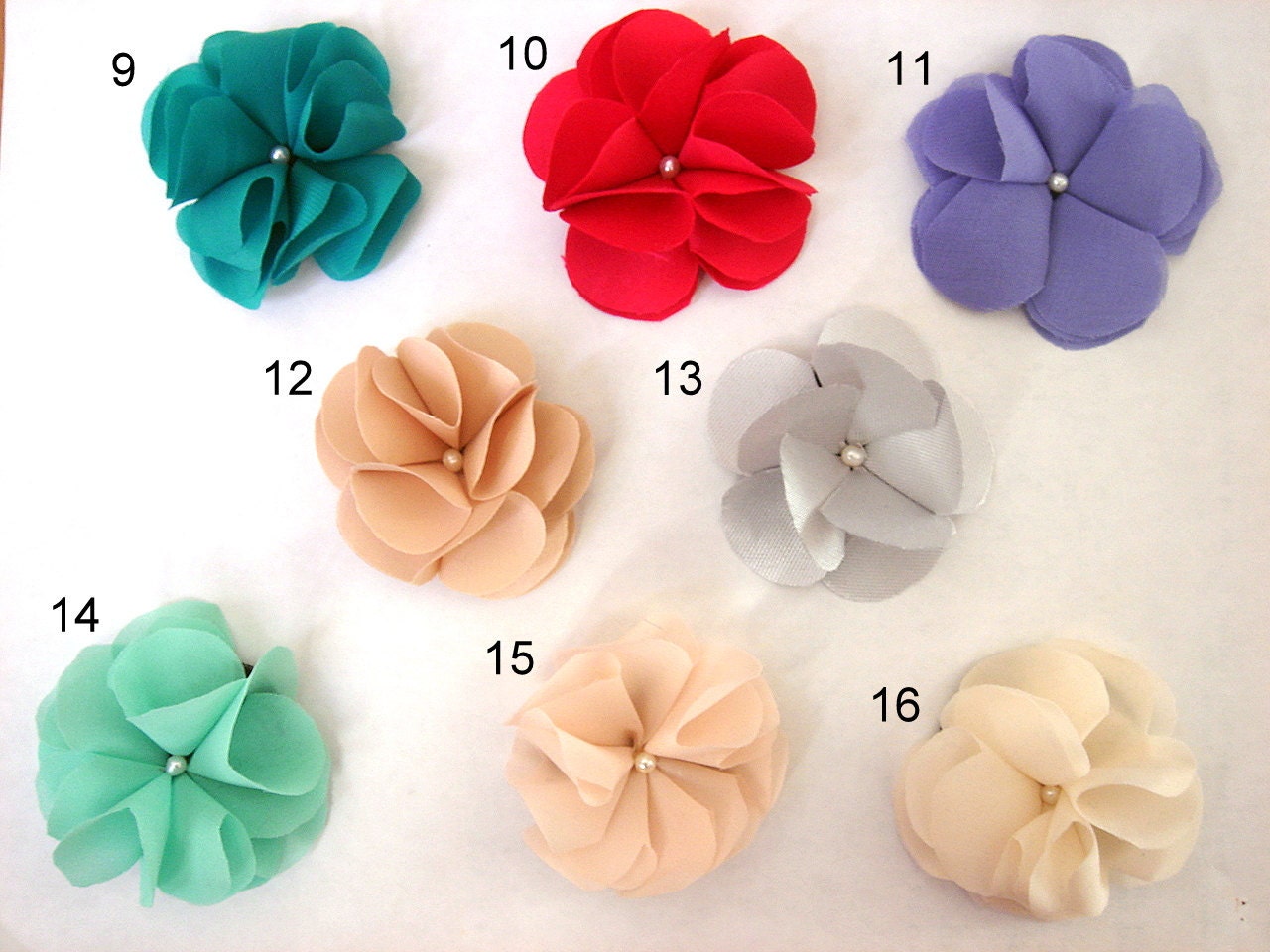 Organza Chiffon Silk Flower Hair Clip or Brooch Set of 2 WAS 12 NOW 6