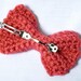 Dainty Crocheted Hair Bow (Rouge) Free Shipping