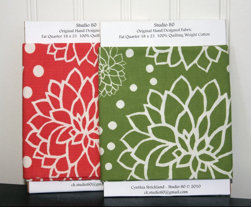 Fat Quarter Fabric-Dahlia on Coral