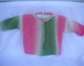 Handknitted Baby Jacket Newborn to 3mths Sideways Knit