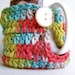 Coffee Cozy Coffee Mug Tea Cup handmade crochet rainbow multicolor