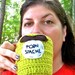 Coffee Mug Tea Cup Cozy Porn Stache chartreuse crochet cover