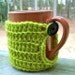 Coffee Mug Cozy Do Epic Sh-t Tea Cup chartreuse lime crochet handmade cover