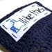 Like Funny Coffee Mug Cozy tea cup navy white Facebook crochet handmade cozy cover